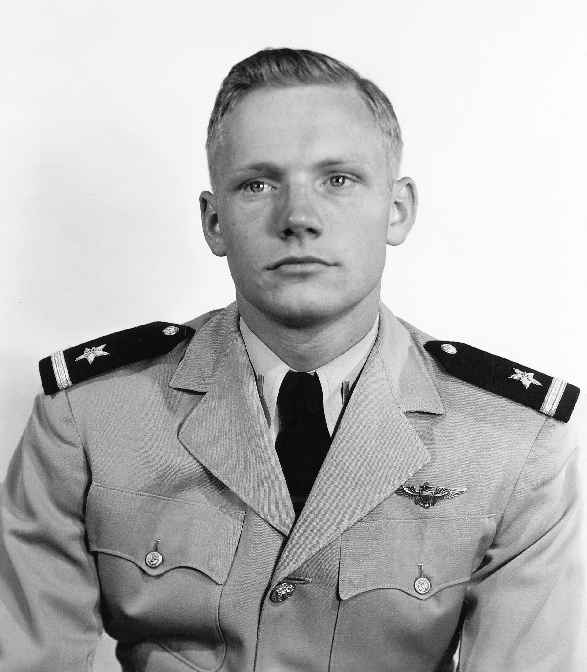 A young Neil Armstrong as a US Navy pilot in 1952.
