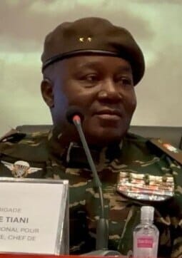 General Abdourahamane Tiani, who seized power in the July 2023 coup that overthrew Niger's elected president, Mohamed Bazoum. His government expelled French and American troops and joined Mali and Burkina Faso in an alliance turned toward Russia.