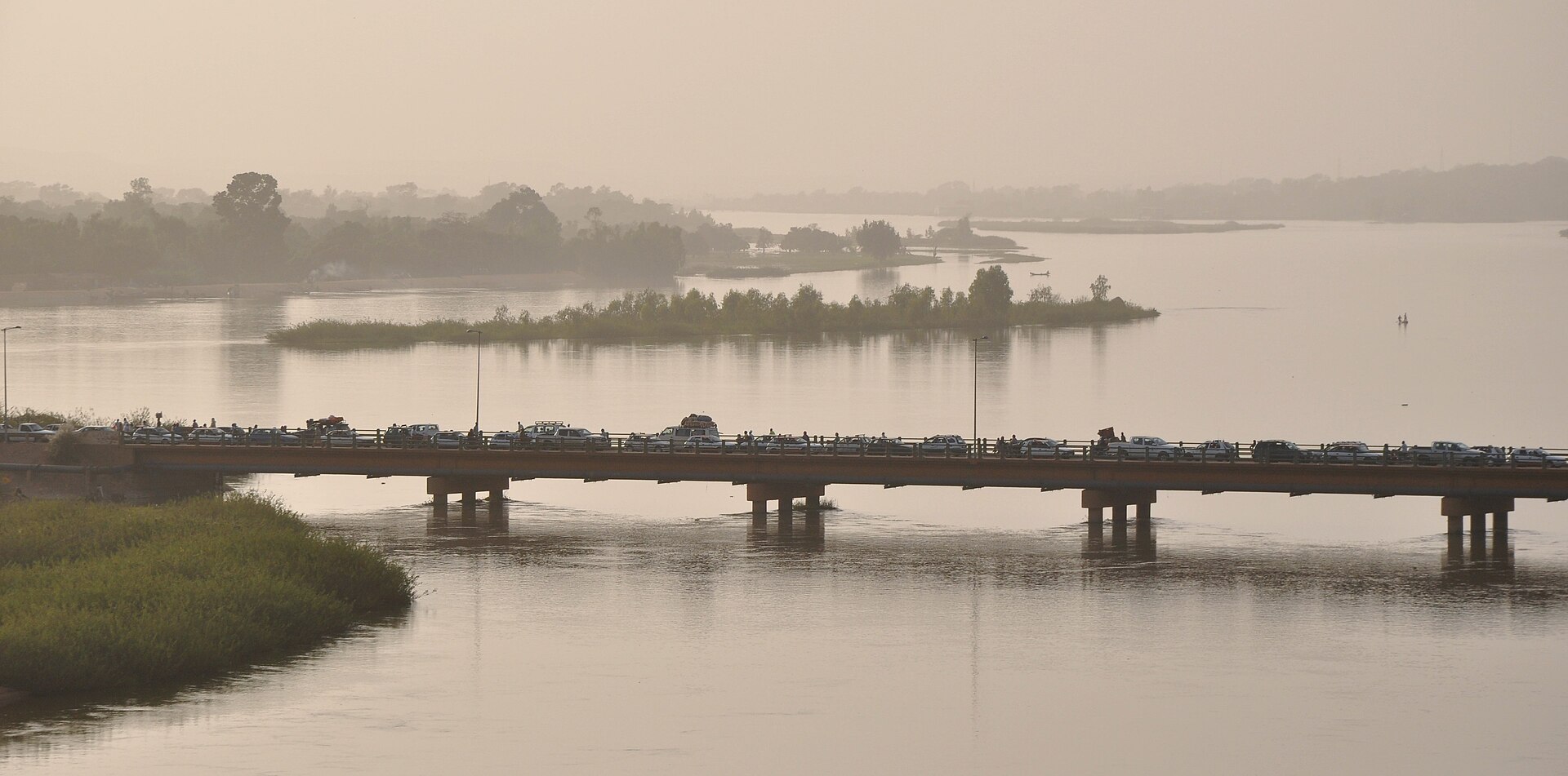 The Niger River, which gives the country its name. With its tributary the Benue, it is Nigeria's great waterway, and its vast delta holds the oil that dominates the economy.