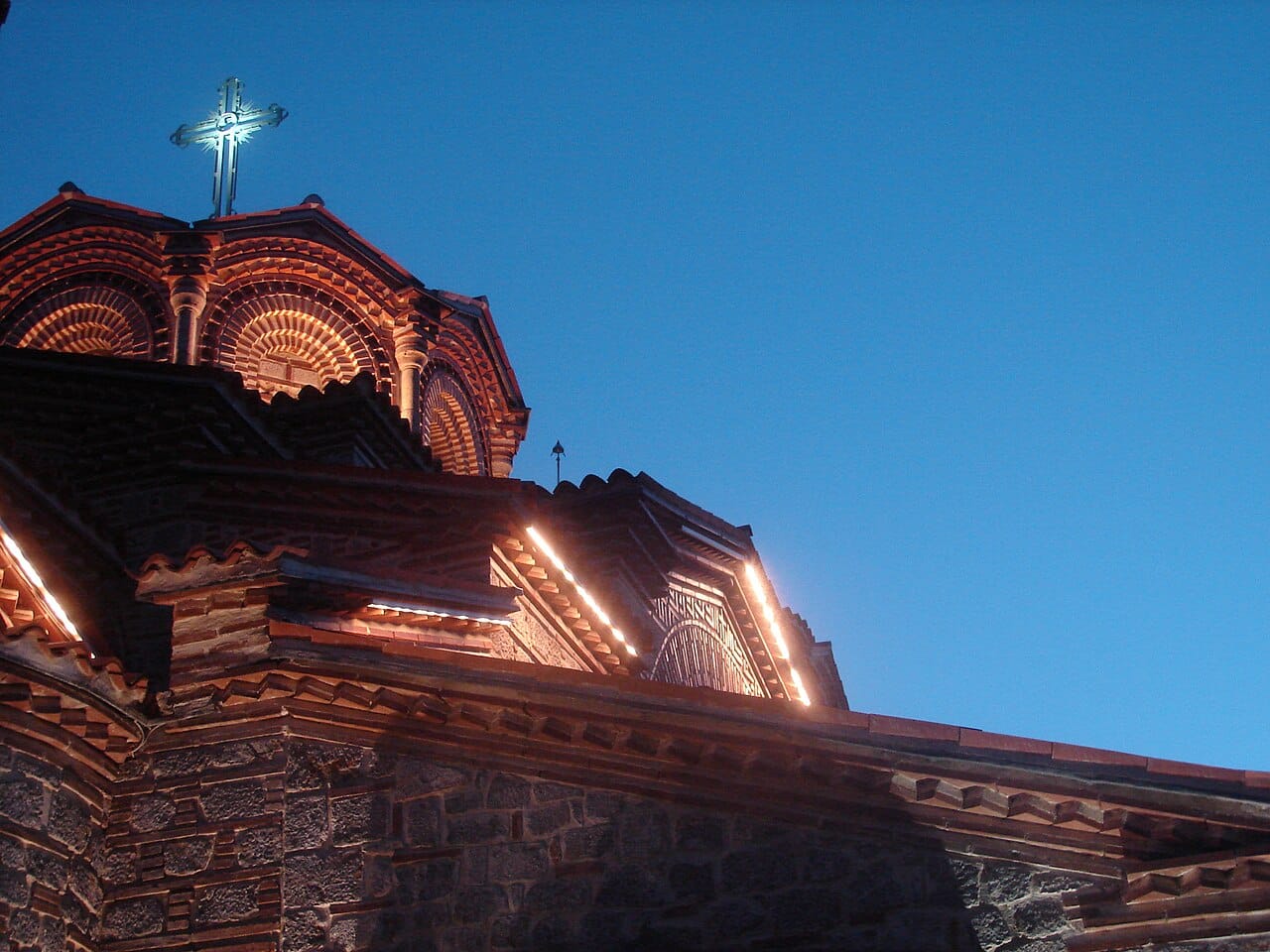 The little church of St John at Kaneo, perched on a cliff above the clear water of Lake Ohrid, the most famous image of North Macedonia. One of the oldest and deepest lakes in Europe, Ohrid is a treasure of both nature and heritage.