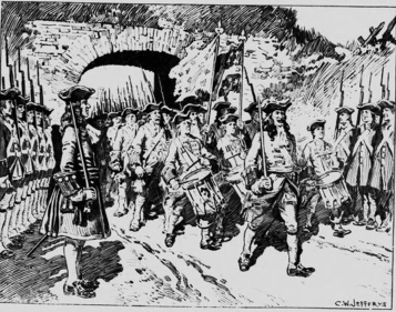 The British capture of Port Royal in 1710, one of the many clashes of the long struggle between France and Britain for Acadia. Britain's victory brought the region under its control.