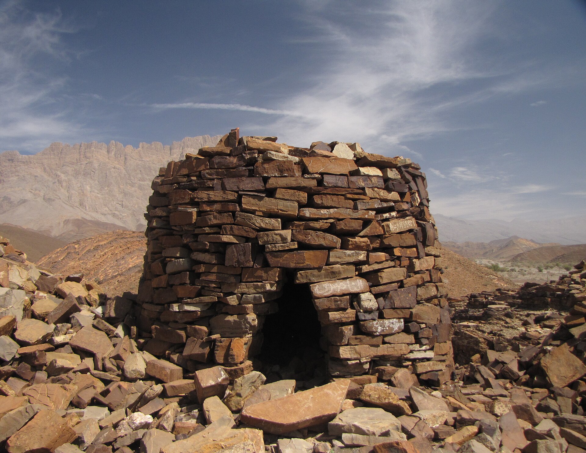 Ancient stone tombs at Bat in the Omani interior, dating back around five thousand years and now a world heritage site. They are among the most complete records anywhere of life and burial in the early Bronze Age.