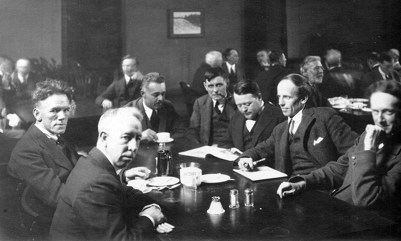 Members of the Group of Seven and their circle, the landscape painters who from around 1920 forged a bold national style from the wild scenery of Ontario and the north. They are among Canada's most celebrated artists.