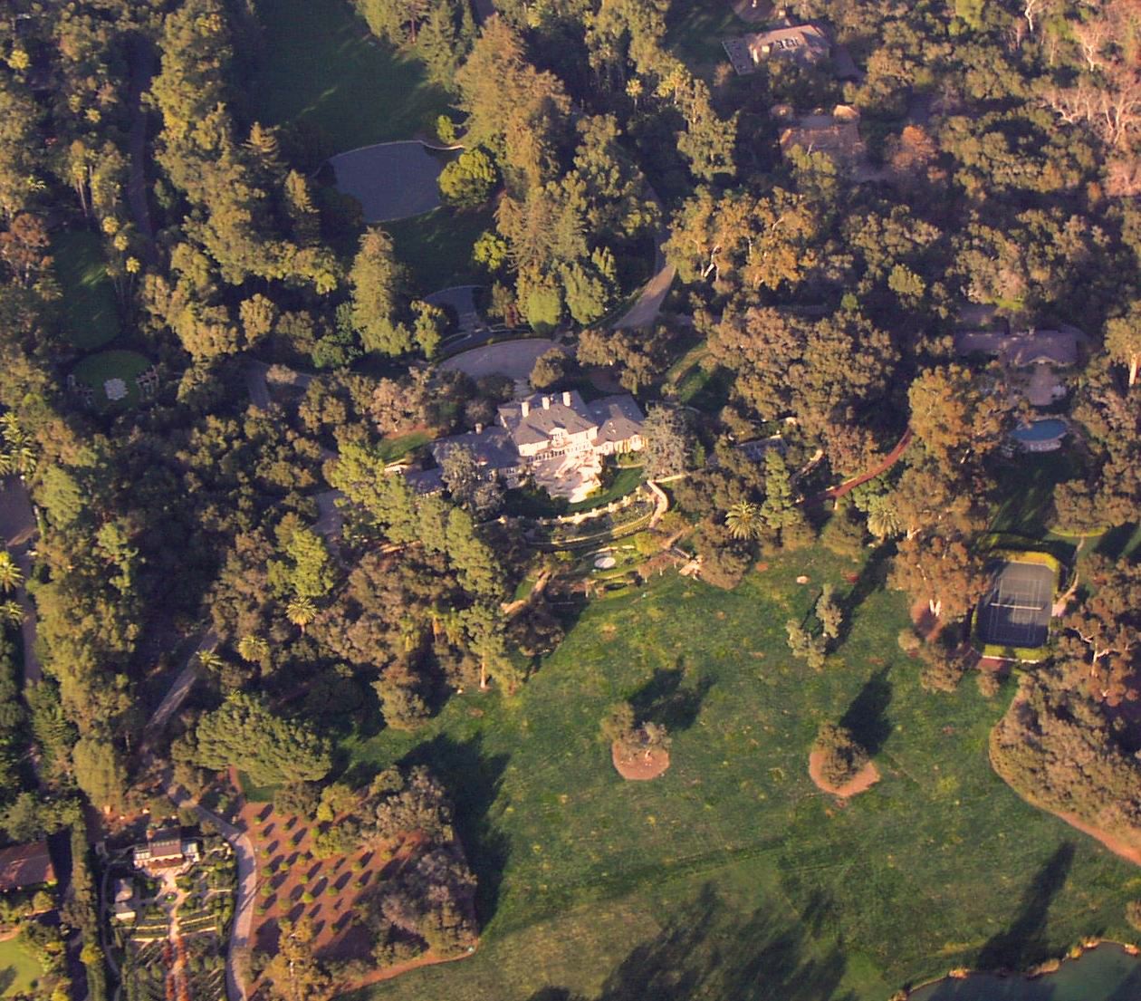 An aerial view of Winfrey's Montecito estate, a sign of the fortune she built.