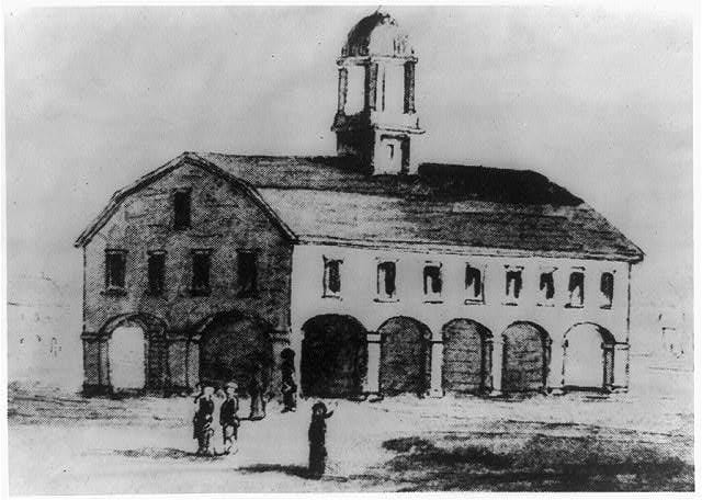 The Royal Exchange in New York, where the Supreme Court of the United States first sat in 1790. How an eighteenth-century text should govern a twenty-first-century country is the question the debate turns on.