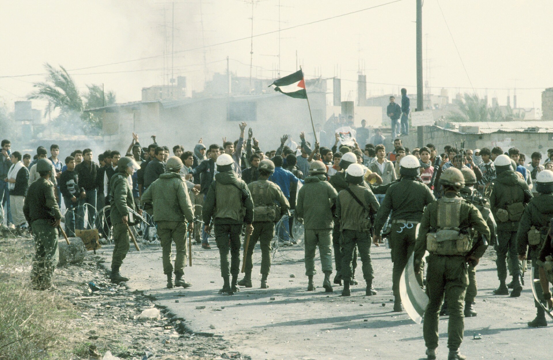 Scenes from the First Intifada, the Palestinian uprising that began in 1987, a major event in the territory's modern history. Credit: Efi Sharir (CC BY 4.0).