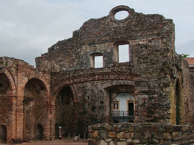 The Santo Domingo church in the historic colonial quarter of Panama City, Casco Viejo. Roman Catholicism, brought by Spain, remains the majority faith, though the country's crossroads history has made it unusually diverse.