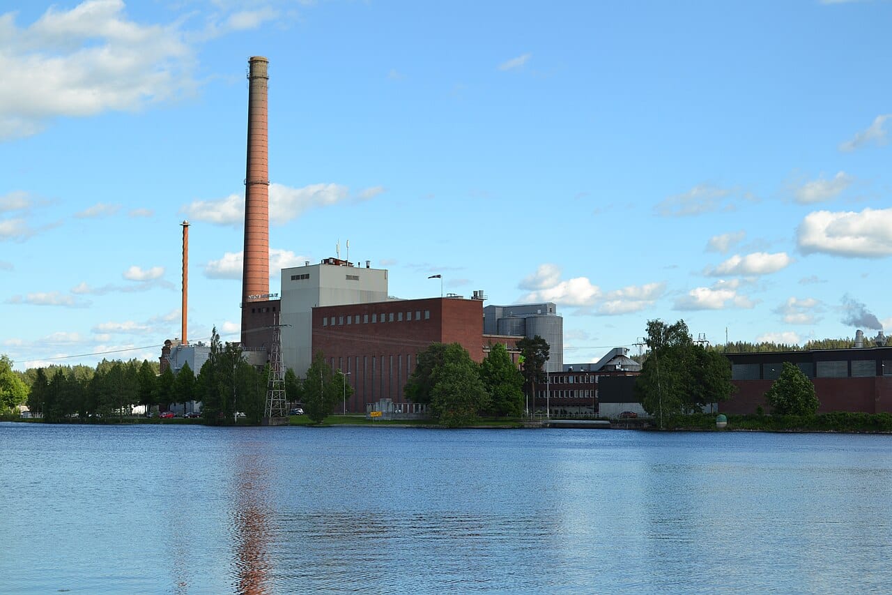 A modern paper mill. Machine production turned paper from a sheet-by-sheet craft into a continuous process, and consumption rose accordingly.