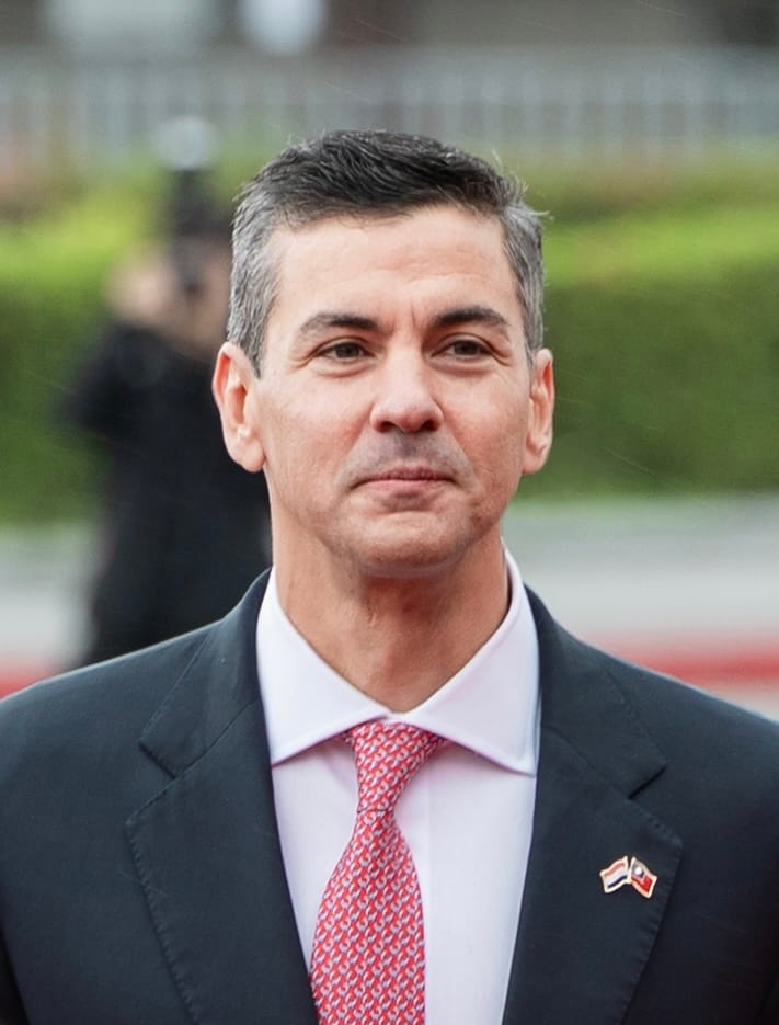 Santiago Pena, president of Paraguay since 2023, of the long-dominant Colorado Party. The party has held power for most of the past three quarters of a century, giving Paraguay a stability shadowed by entrenched one-party rule.