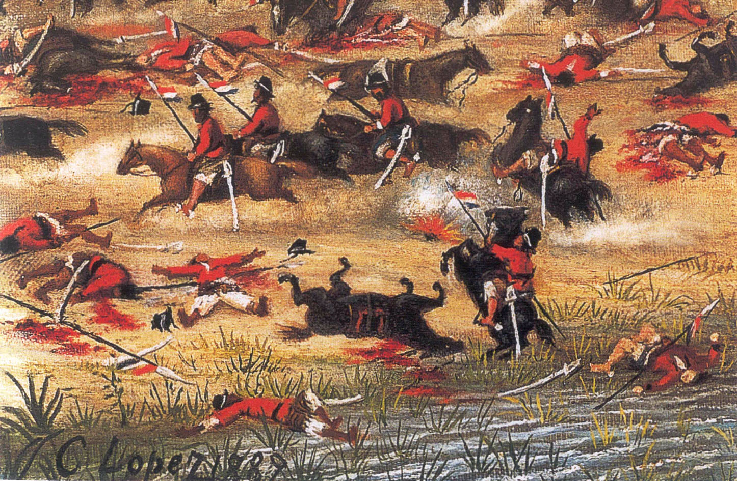 The Battle of Tuyuti in 1866, one of the great battles of the War of the Triple Alliance, which devastated Paraguay. Credit: Unknown (Public domain).