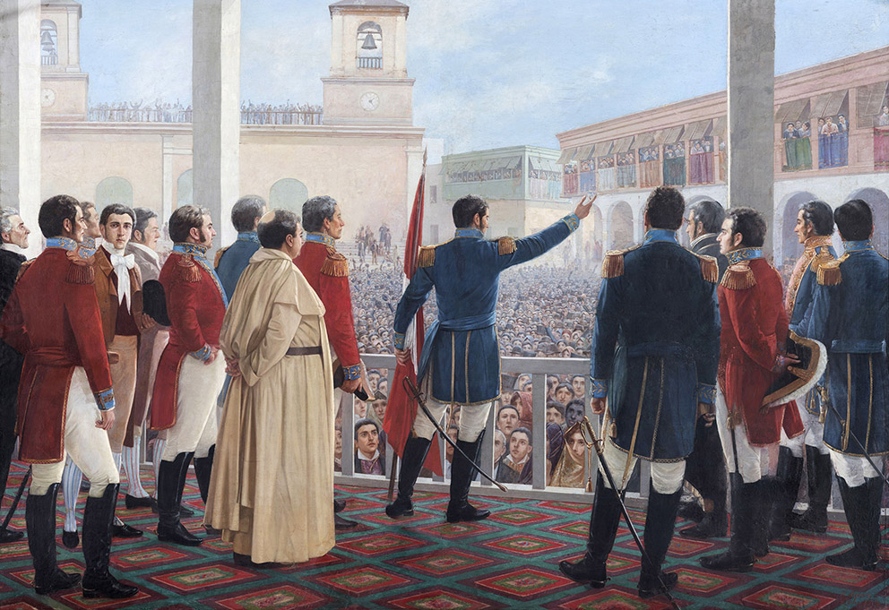 San Martin proclaiming the independence of Peru in 1821. Credit: Juan Lepiani (Public domain).