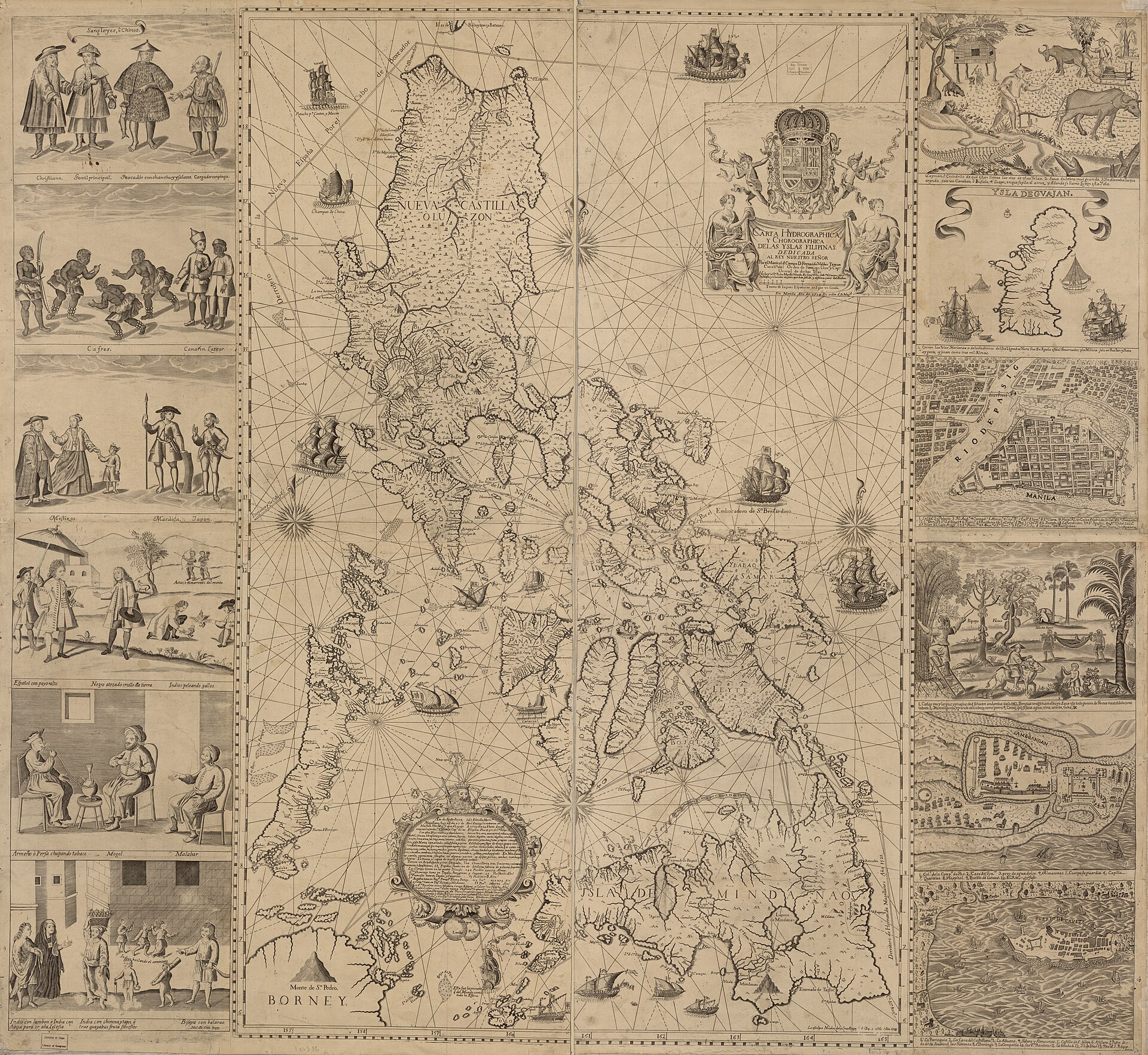 The Murillo Velarde map of 1734, the first scientific map of the Philippines. Sometimes called the mother of all Philippine maps, it was later cited by the Philippines in its case over competing claims in the South China Sea.