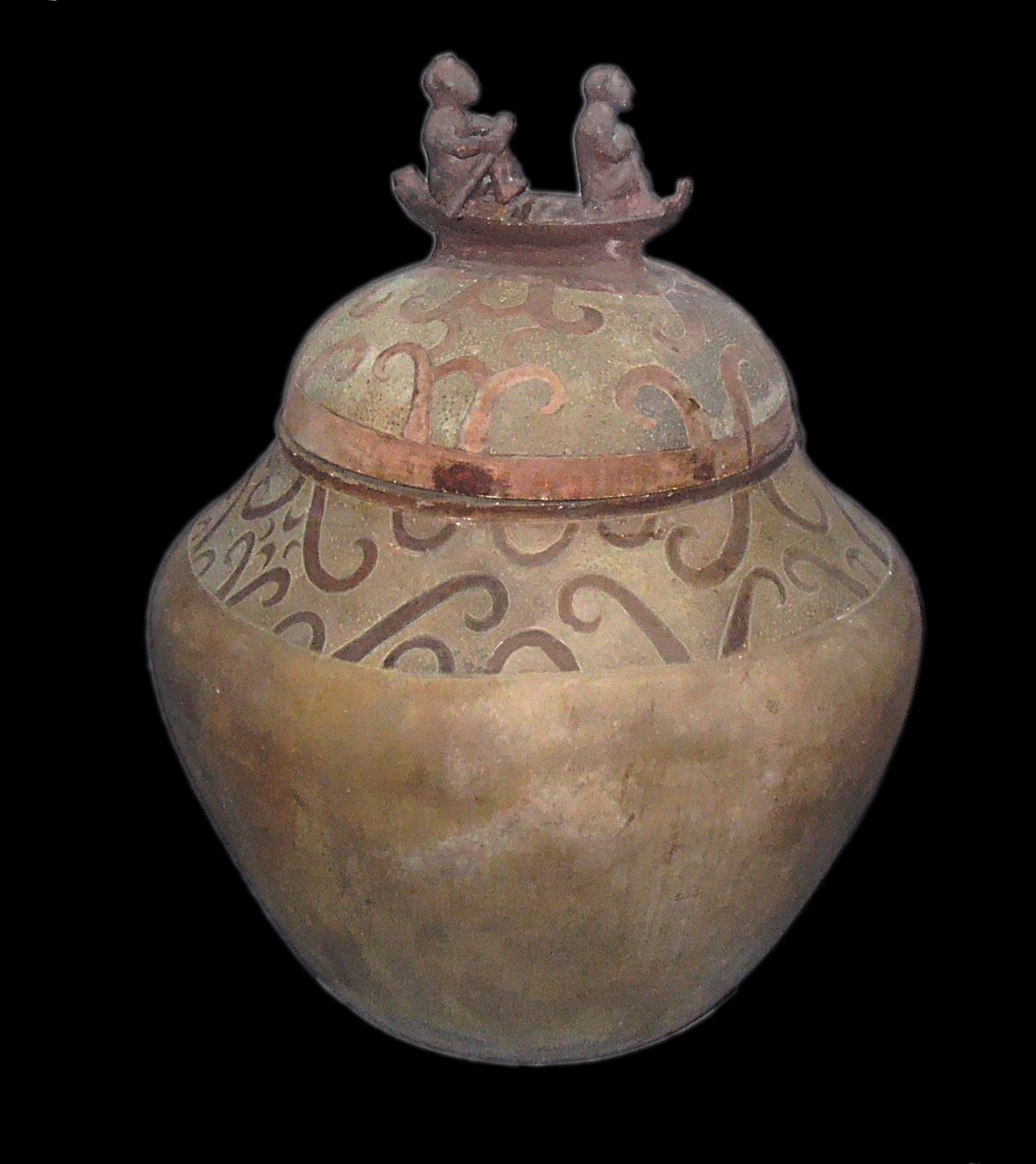 The Manunggul jar, a thousand-year-old burial vessel and a treasure of pre-colonial Philippine art. Credit: Philip Maise (CC BY-SA 3.0).