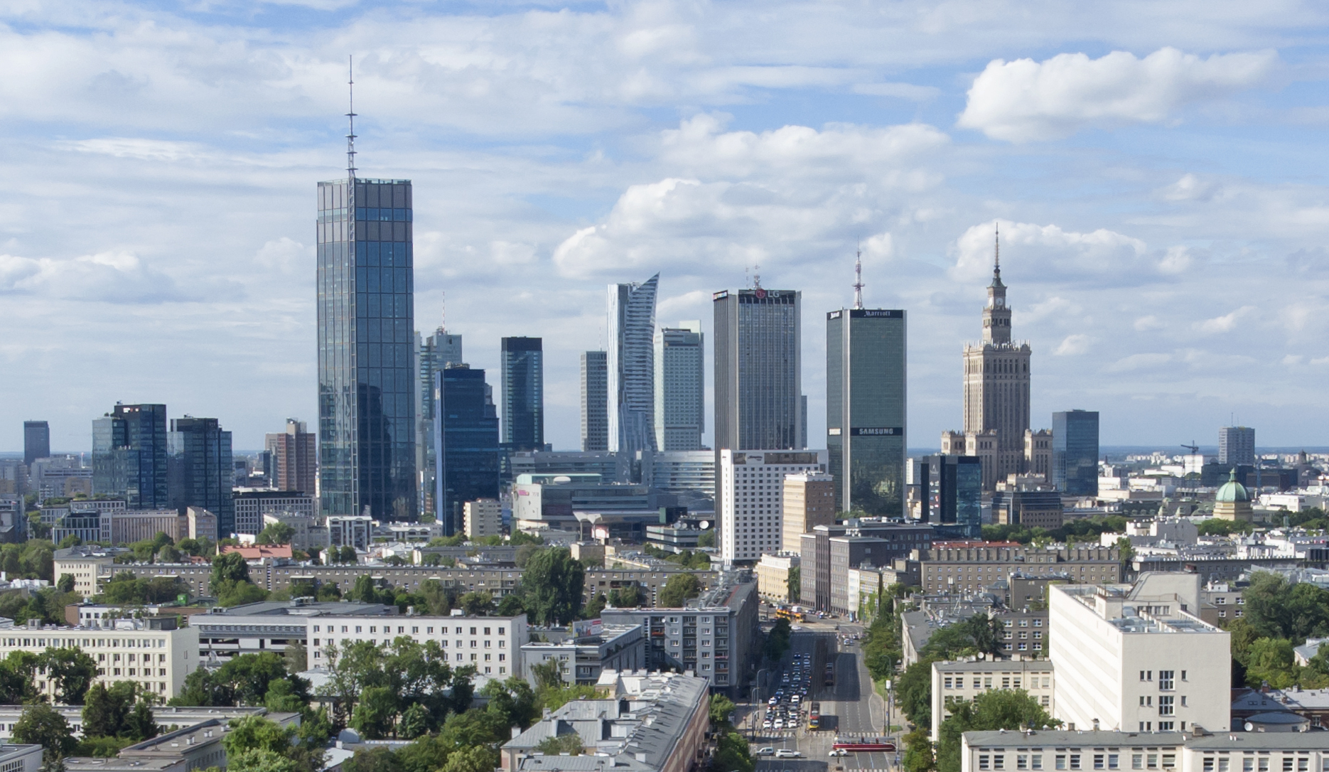 Warsaw, the capital, rebuilt from near-total destruction after the Second World War and now a fast-growing metropolis.