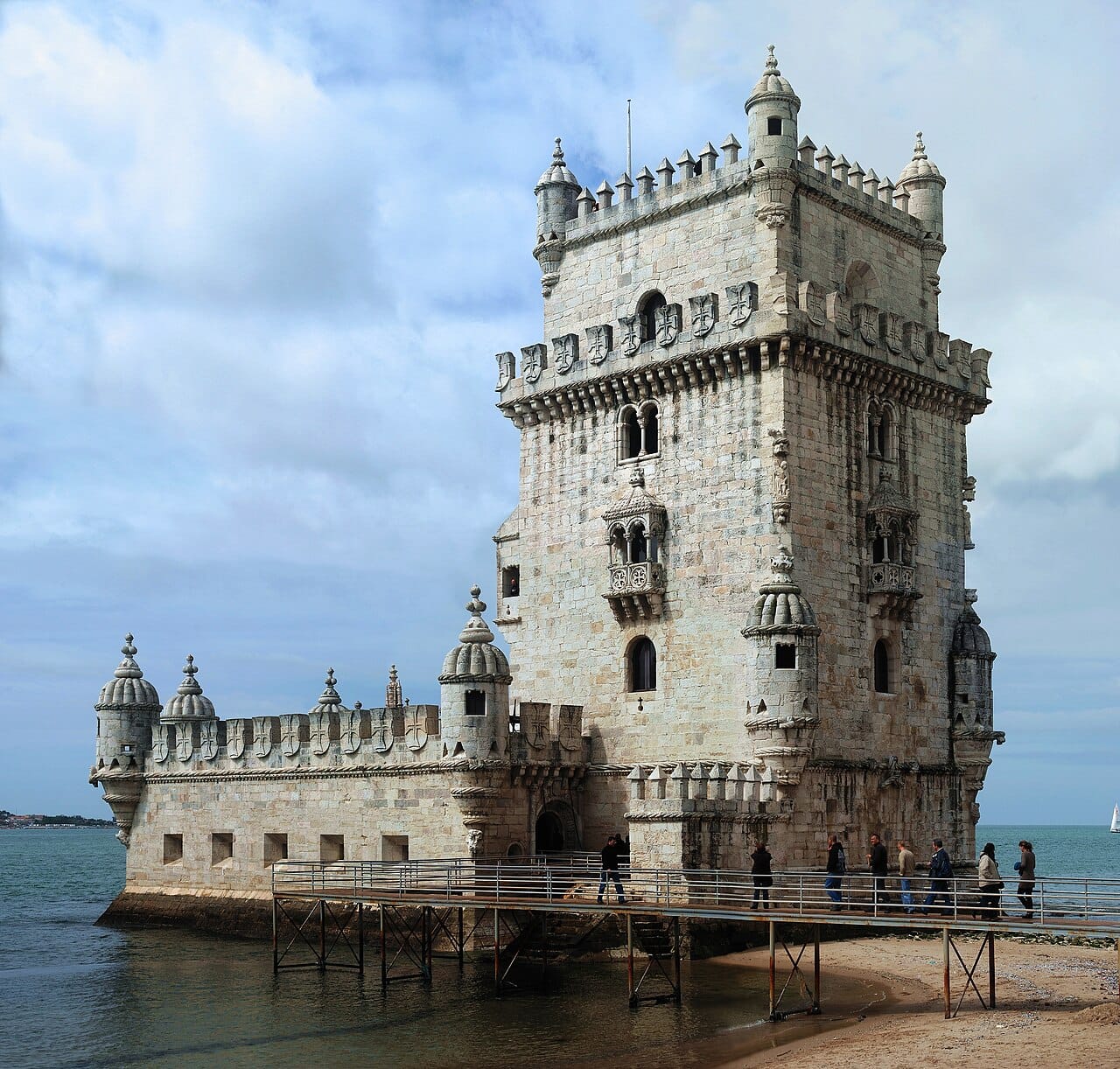 The Belem Tower in Lisbon, built in the early sixteenth century in the ornate Manueline style to guard the harbour from which the explorers set sail. It is the enduring monument of Portugal's Age of Discovery.