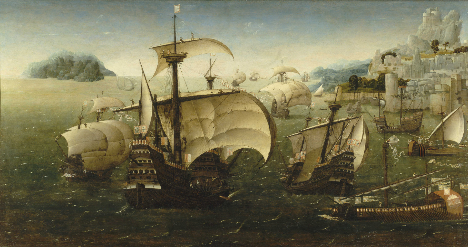 Portuguese carracks of the Age of Discovery, the ships that carried explorers around the world. Credit: Unknown authorUnknown author (Public domain).