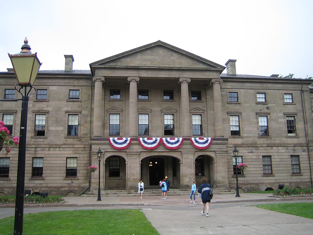 Province House in Charlottetown, where the Charlottetown Conference of 1864 was held. Known as the birthplace of Canada, it later became the home of the province's legislature.