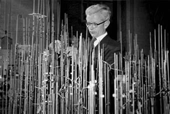 John Kendrew's model of myoglobin, built from X-ray crystallography data in the 1950s. It was the first protein structure solved, and its irregularity was unexpected.