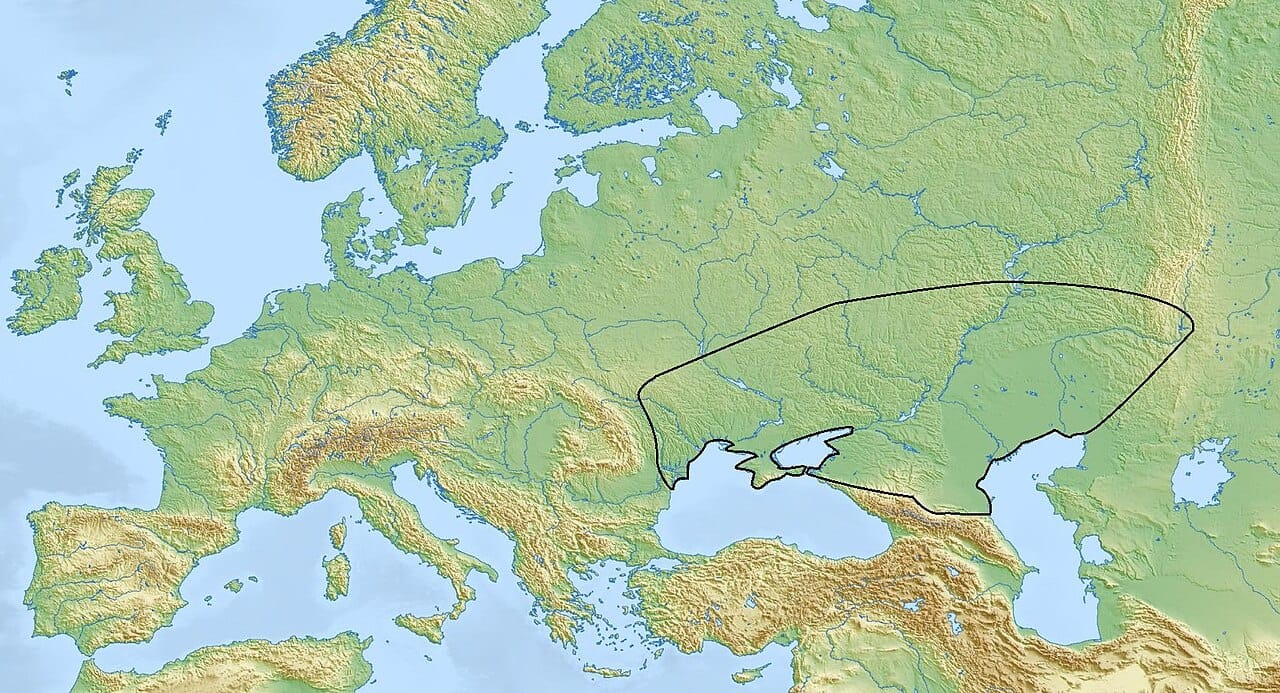 A reconstruction associated with the Yamnaya culture of the Pontic-Caspian steppe, the population most commonly identified with the spread of the Indo-European languages.