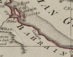 A 1794 European map showing Catura, an early rendering of Qatar, at the centre of the Gulf coast. For centuries the peninsula was an obscure and lightly mapped corner of Arabia.
