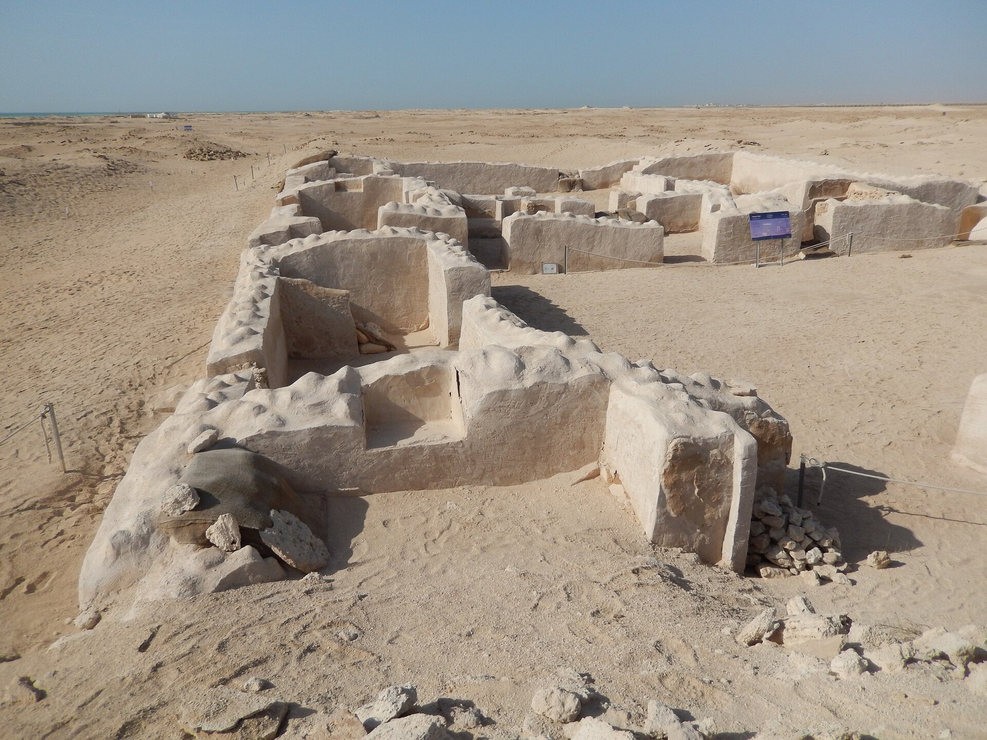 The restored ruins of Zubarah, an old pearling and trading town that is a window into Qatar's past. Credit: Vincent van Zeijst (CC BY-SA 3.0).