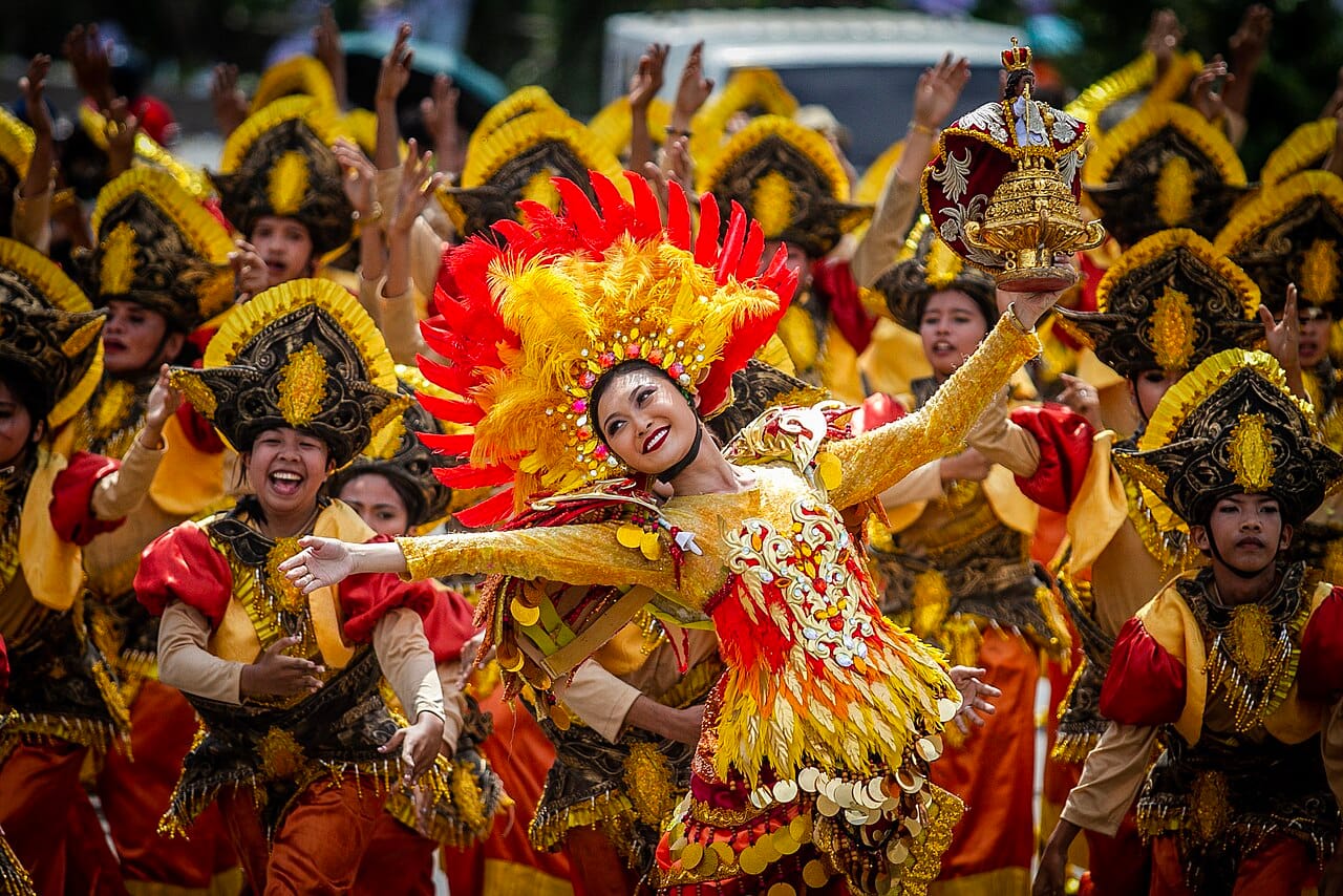 A Santo Niño procession. Festivals frequently combine formal religious observance with local practice that predates or sits alongside it.