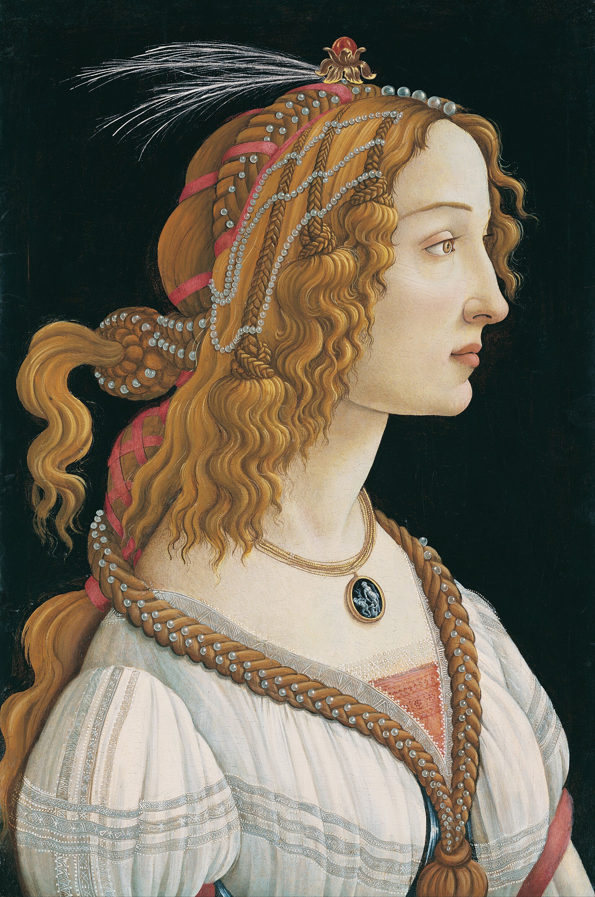 Botticelli's Portrait of a Young Woman, a celebrated example of Renaissance painting.