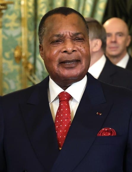 Denis Sassou Nguesso, president of the Republic of the Congo. In power since 1997, and earlier from 1979 to 1992, he is one of the world's longest-serving leaders, having changed the constitution in 2015 to extend his rule.