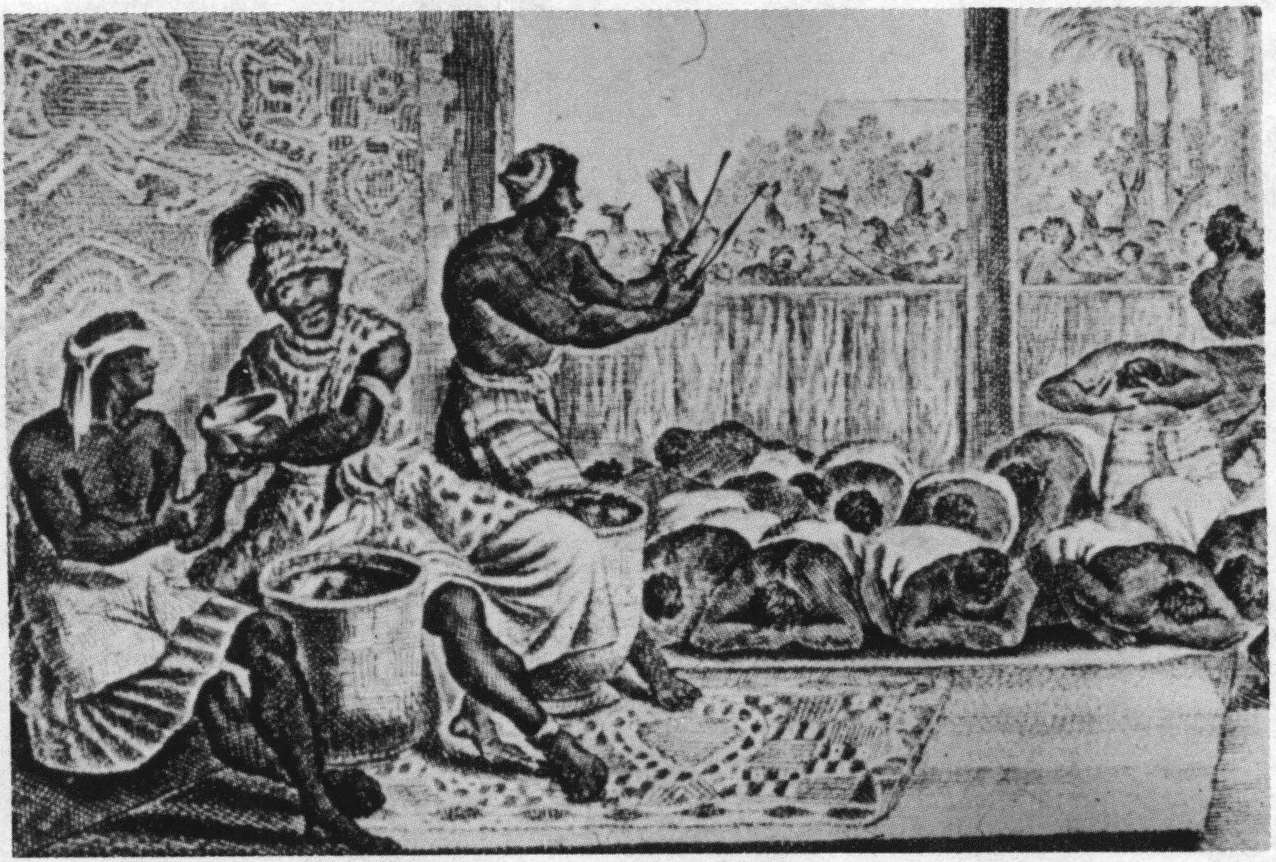 The court of a ruler of the Loango kingdom, one of the African states that flourished in the region. Credit: Unknown (Public domain).