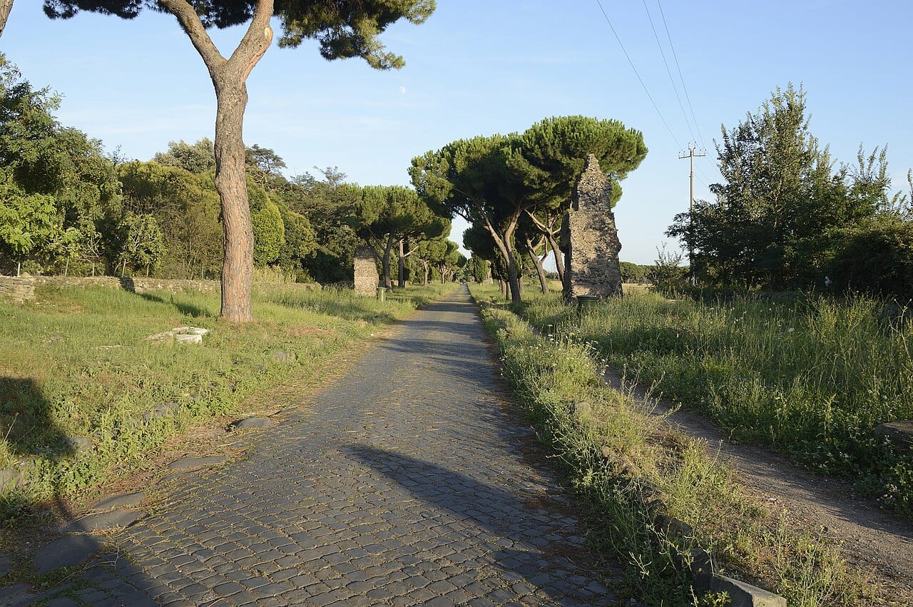 The Appian Way. Roman construction used deep layered foundations and cambered surfaces, and stretches built before the common era carry traffic today.