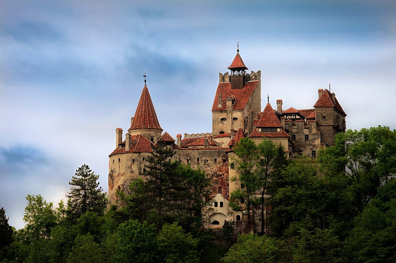 Bran Castle in Transylvania, marketed the world over as Dracula's castle. Though its real links to Vlad the Impaler are thin, the medieval fortress, perched on its crag, perfectly captures the gothic image of Transylvania in the popular imagination.