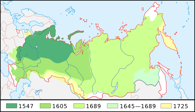 The territorial expansion of Russia over the centuries into the largest country on Earth. Credit: Любослов Езыкин (CC BY-SA 3.0).