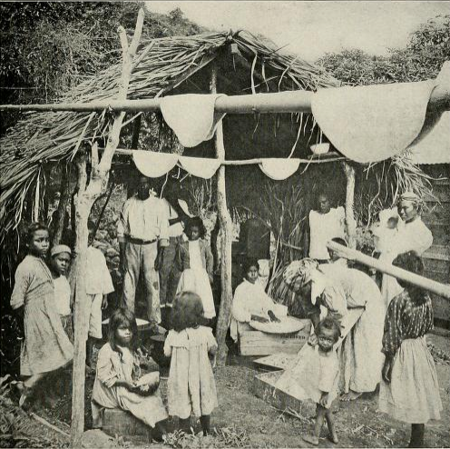 Baking bread in the West Indies. After the deportation of the Garifuna the island became a sugar colony worked by enslaved Africans, and the plantation economy shaped it until emancipation in 1834 and beyond.