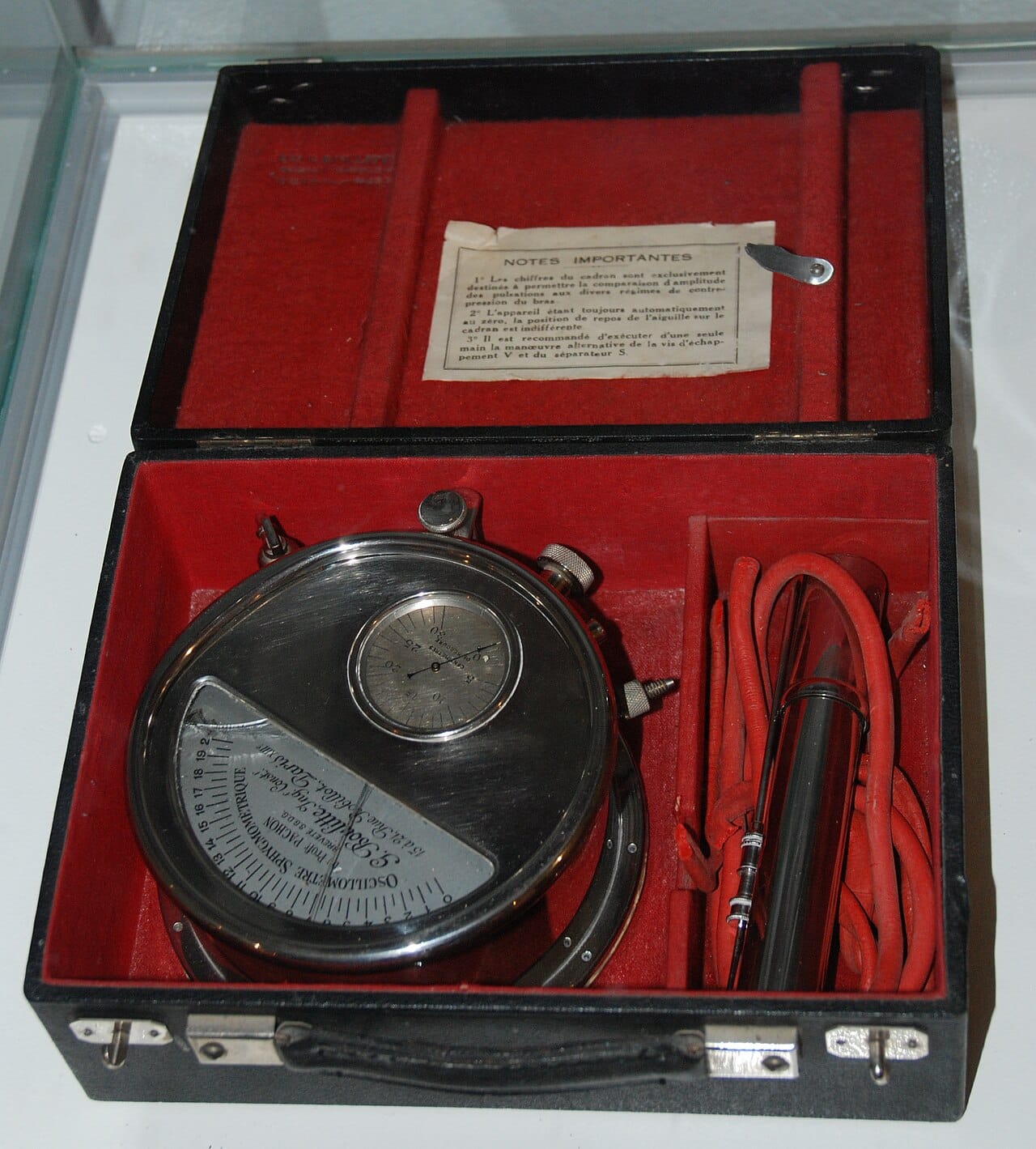 An early sphygmomanometer. Individual response to sodium varies widely, and no cheap clinical test identifies who is salt sensitive, which is part of why blanket advice was chosen over targeting.