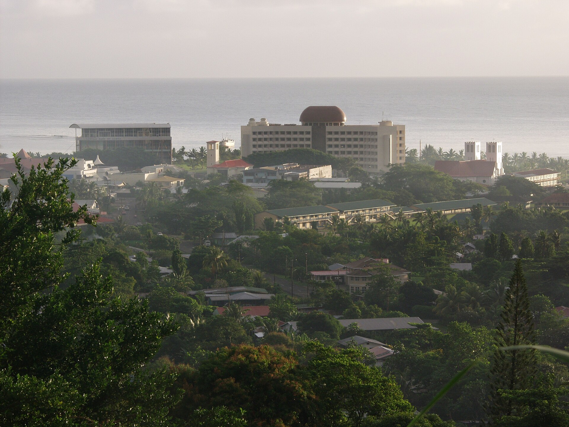 Government buildings in Apia, the capital of Samoa, the first Pacific island nation to gain independence. Credit: Unknown (CC BY-SA 3.0).