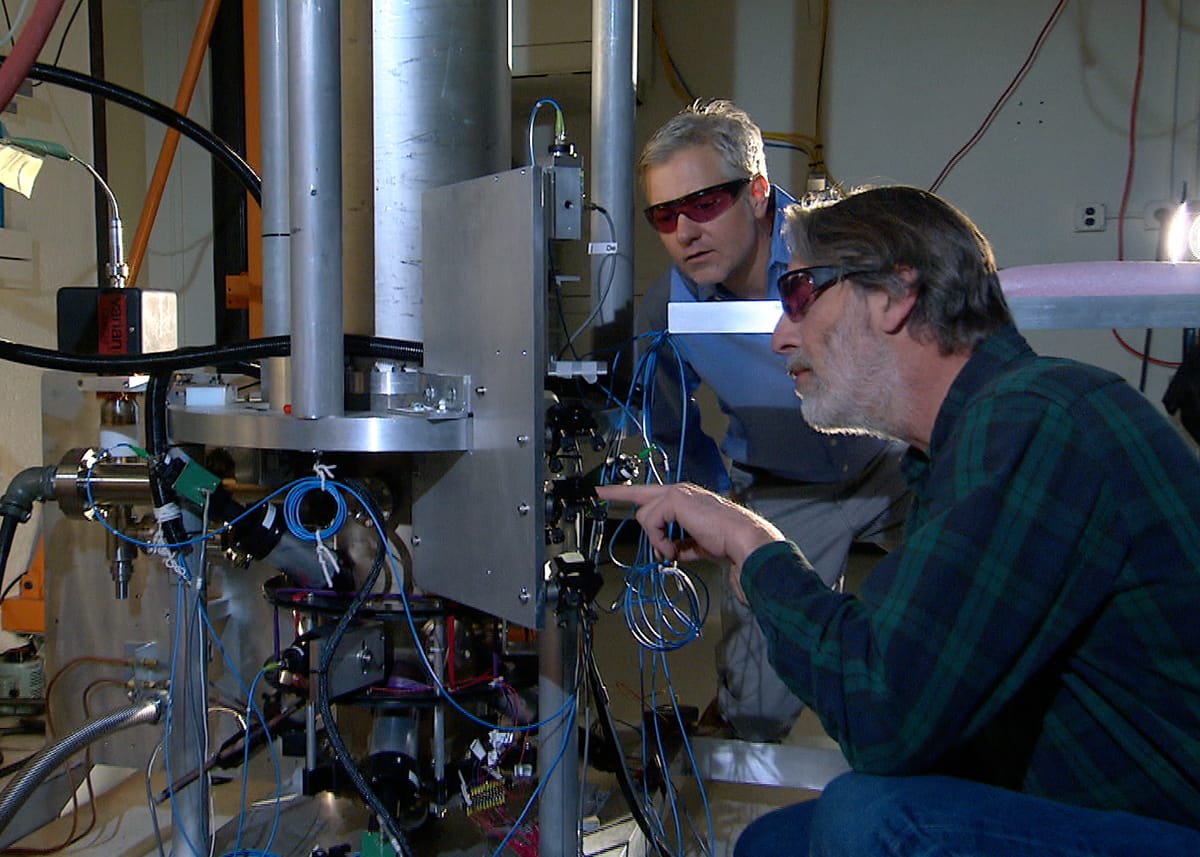 A caesium fountain atomic clock. Satellite navigation is fundamentally a timing system, and its accuracy is limited by how well time is kept and transferred.