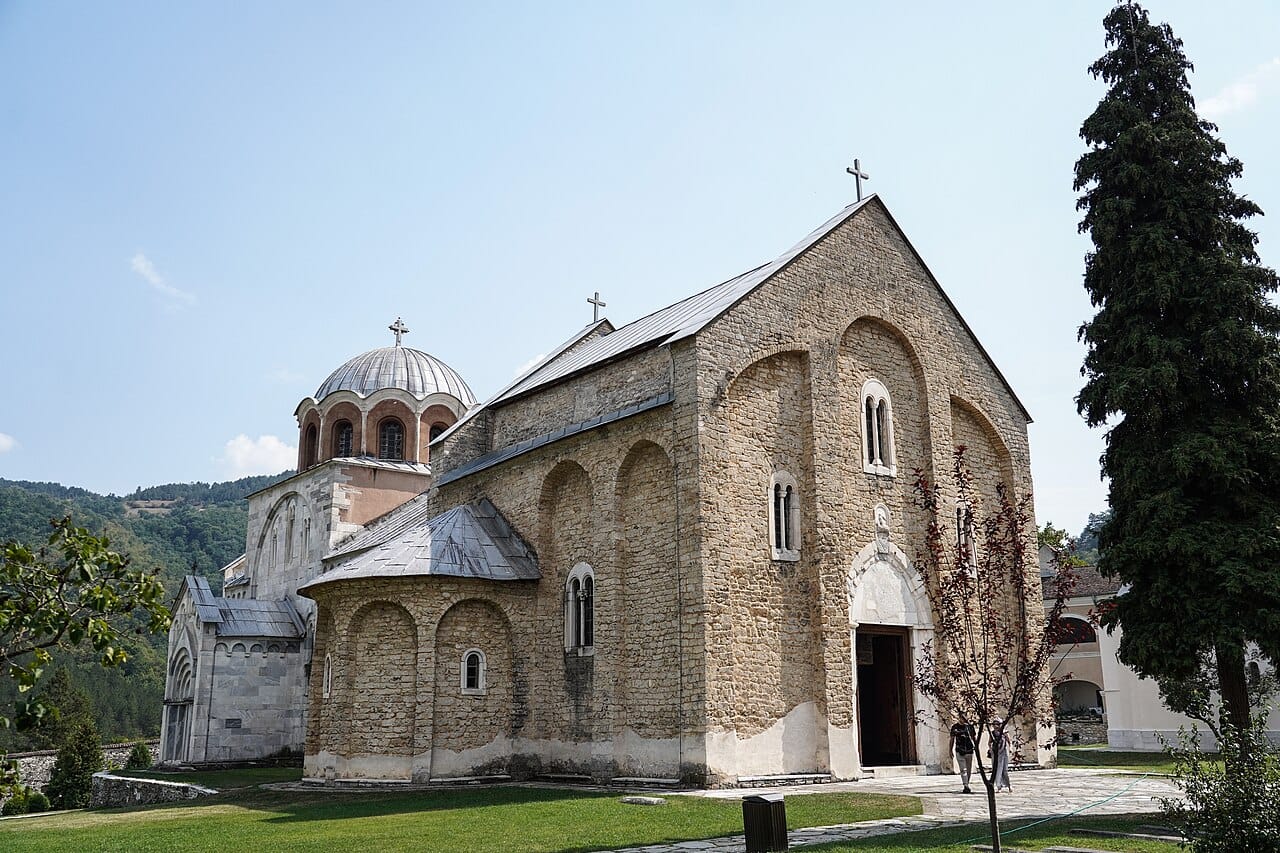 The medieval monastery of Studenica, a World Heritage site founded in the twelfth century. Its marble churches and frescoes are among the masterpieces of Serbian Orthodox art, and such monasteries lie at the very heart of Serbian identity.