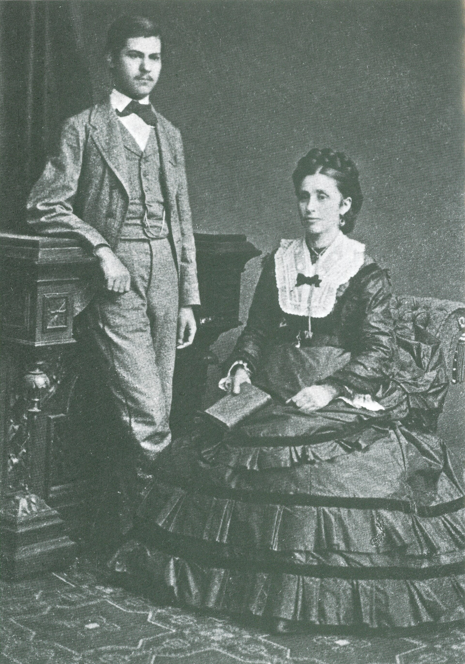 A young Freud at sixteen with his mother, Amalia, in 1872.