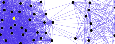 A social network diagram. Symbolic interactionism, from which this tradition partly descends, treats meaning as produced in interaction rather than existing prior to it.