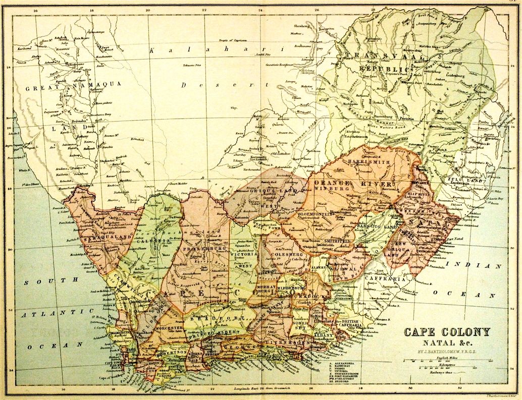 An 1876 map of South Africa, on the eve of the diamond and gold rushes that remade the country.