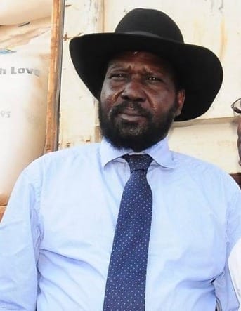 Salva Kiir Mayardit, president since independence in 2011 and leader of the SPLM before it. His hat, a gift from George W. Bush, has become his trademark.