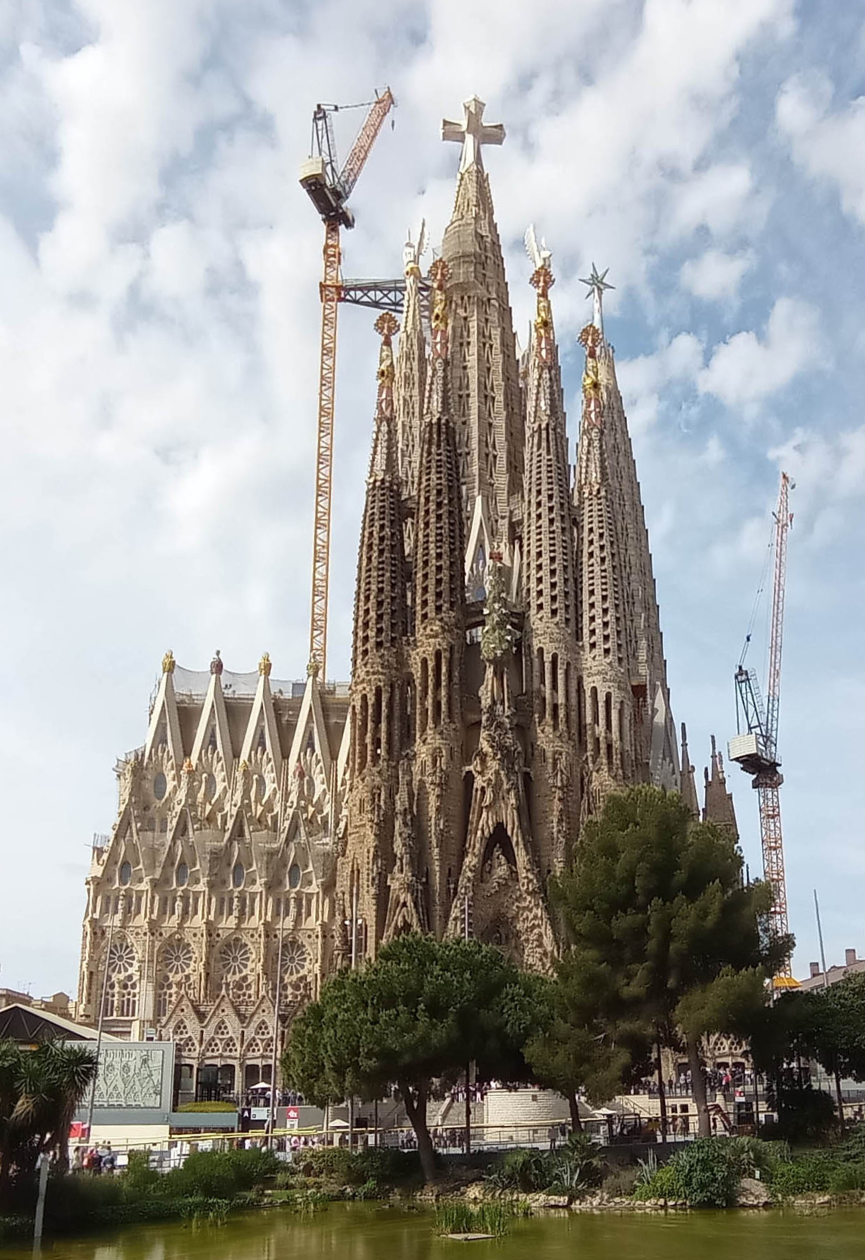 The Sagrada Familia in Barcelona, begun by Antoni Gaudi in 1882 and still unfinished. The towering basilica is the masterpiece of his visionary architecture and Spain's most visited monument.