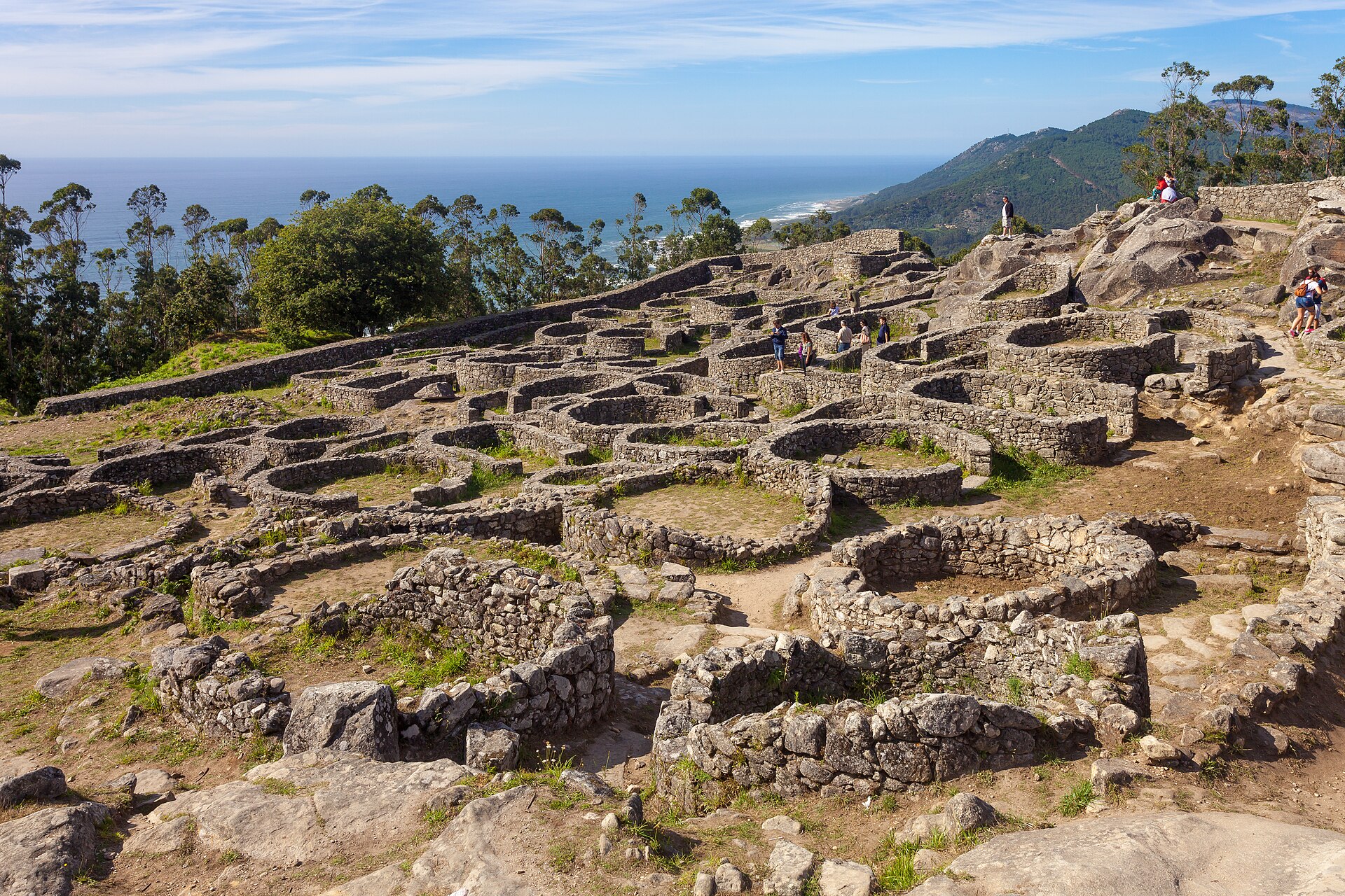 A Celtic castro, a fortified hilltop village, in Galicia. Such settlements housed the Celtic peoples of the north before Rome conquered the Iberian Peninsula.