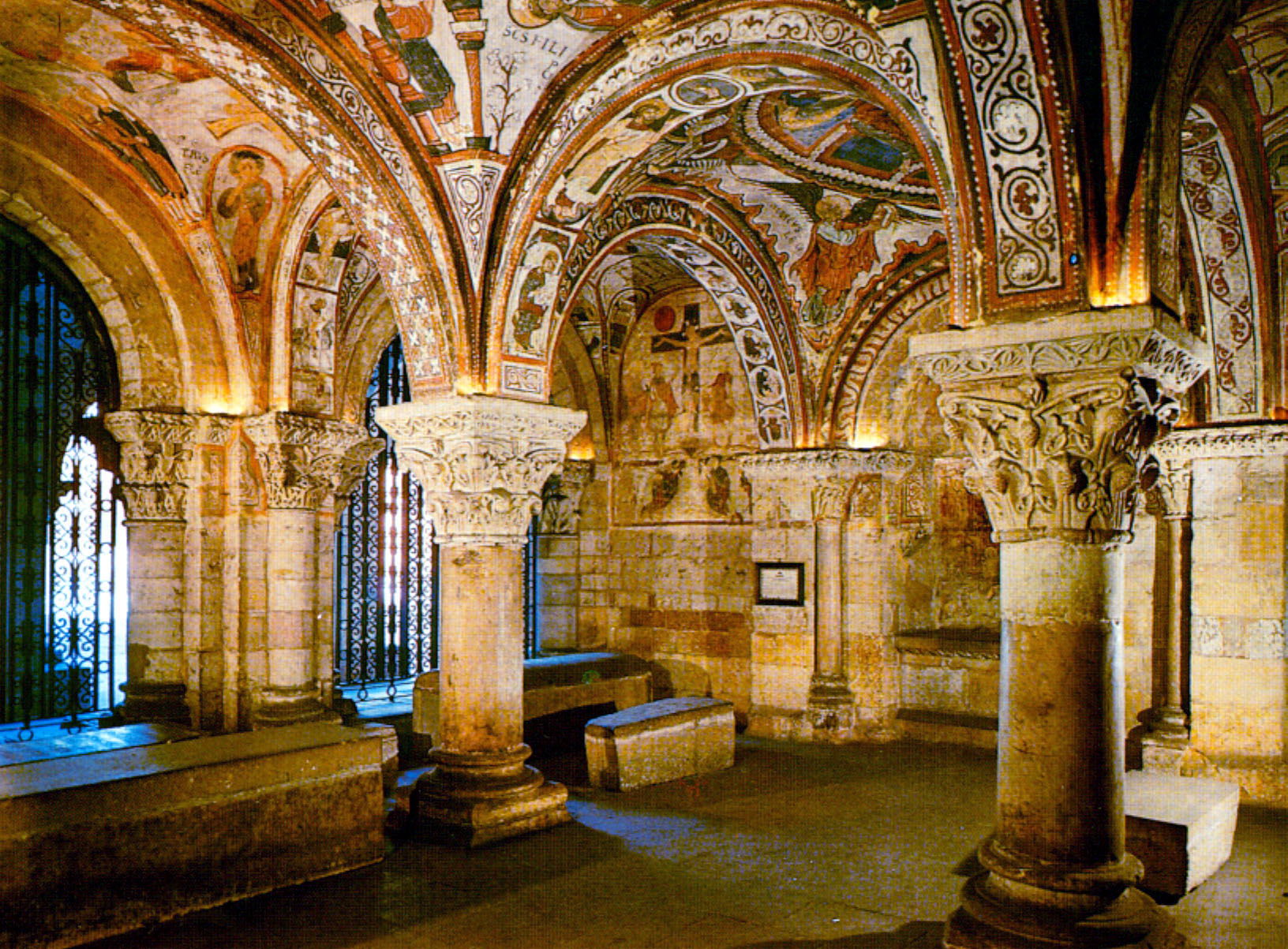 The Royal Pantheon of San Isidoro in Leon, around the eleventh and twelfth centuries. Its frescoes come from one of the Christian kingdoms that drove the long Reconquista against Muslim rule.