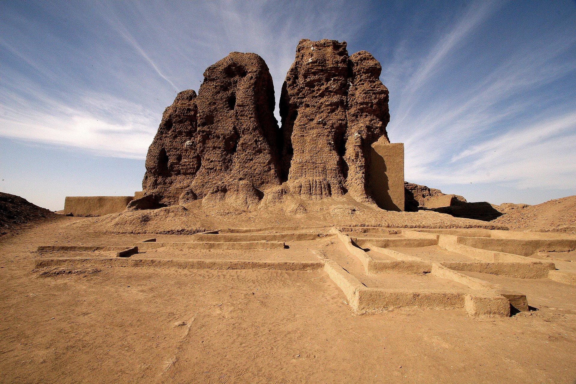 The ancient mud-brick temple known as the Western Deffufa at Kerma, an early centre of Nubian civilisation. Credit: walter callens (CC BY 2.0).
