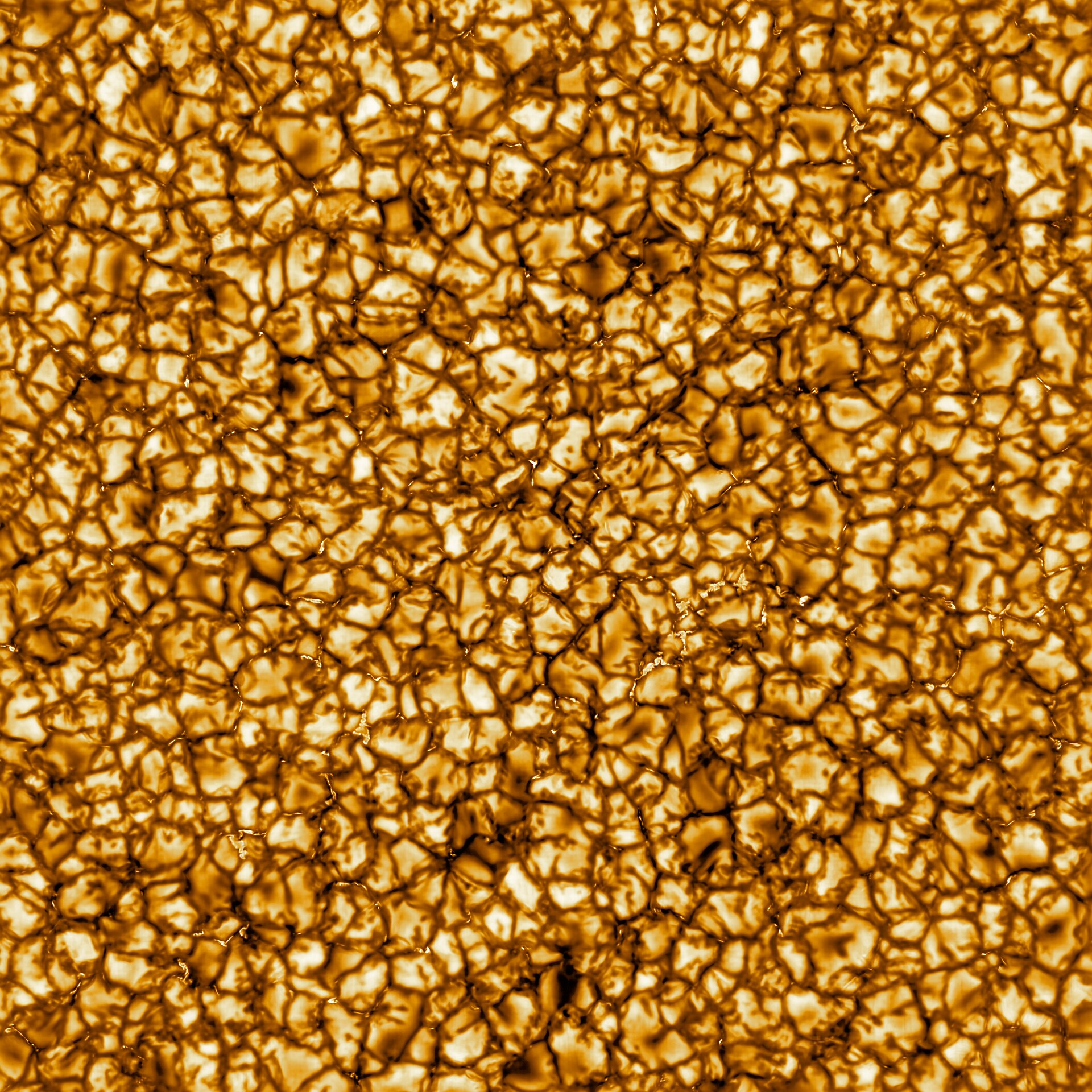 The Sun's photosphere, structured into convection cells called granules, each the size of a country. Credit: NSO/AURA/NSF (CC BY 4.0).