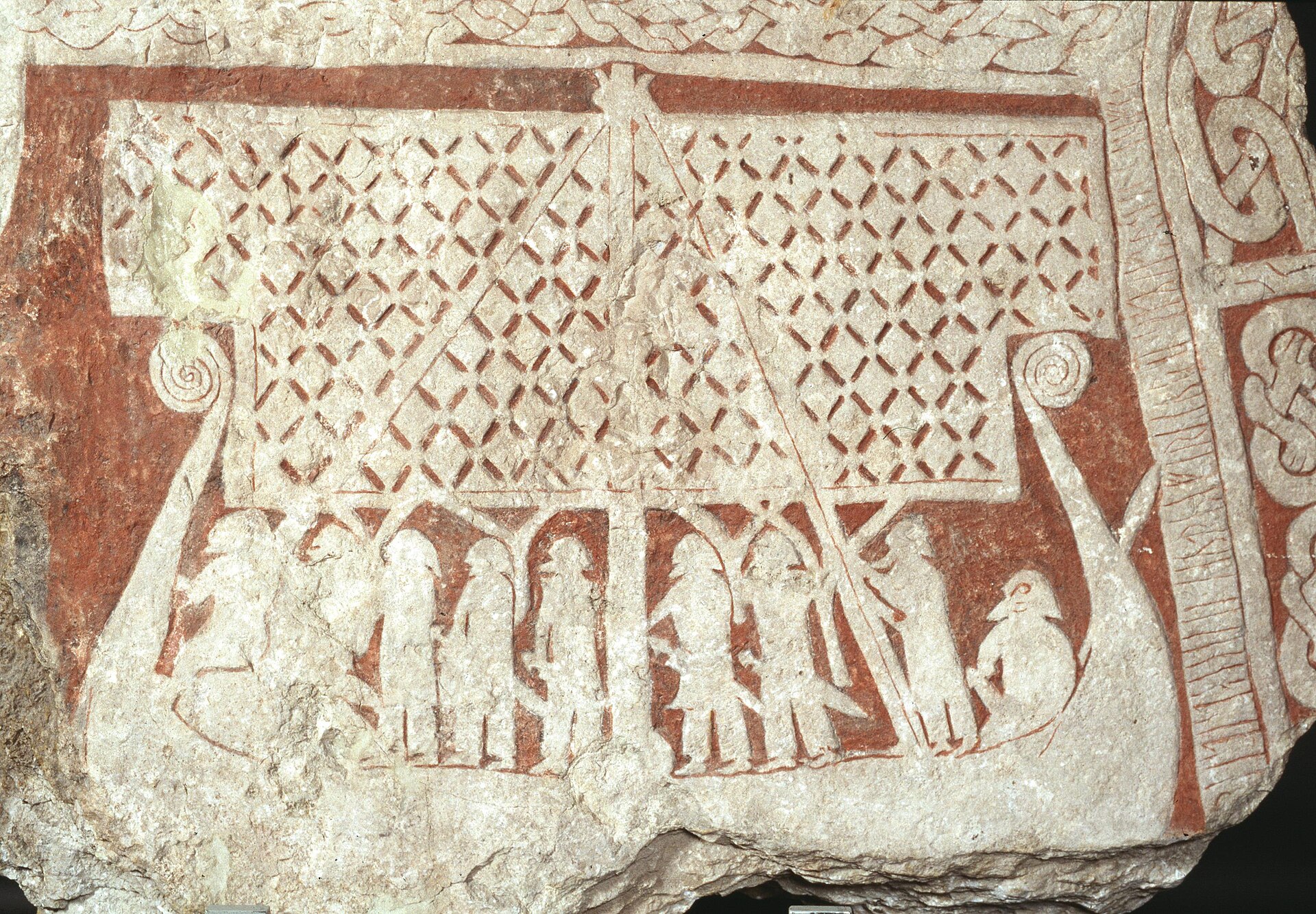 The Tjängvide image stone from Gotland, carved between 800 and 1099, an example of Viking Age art.