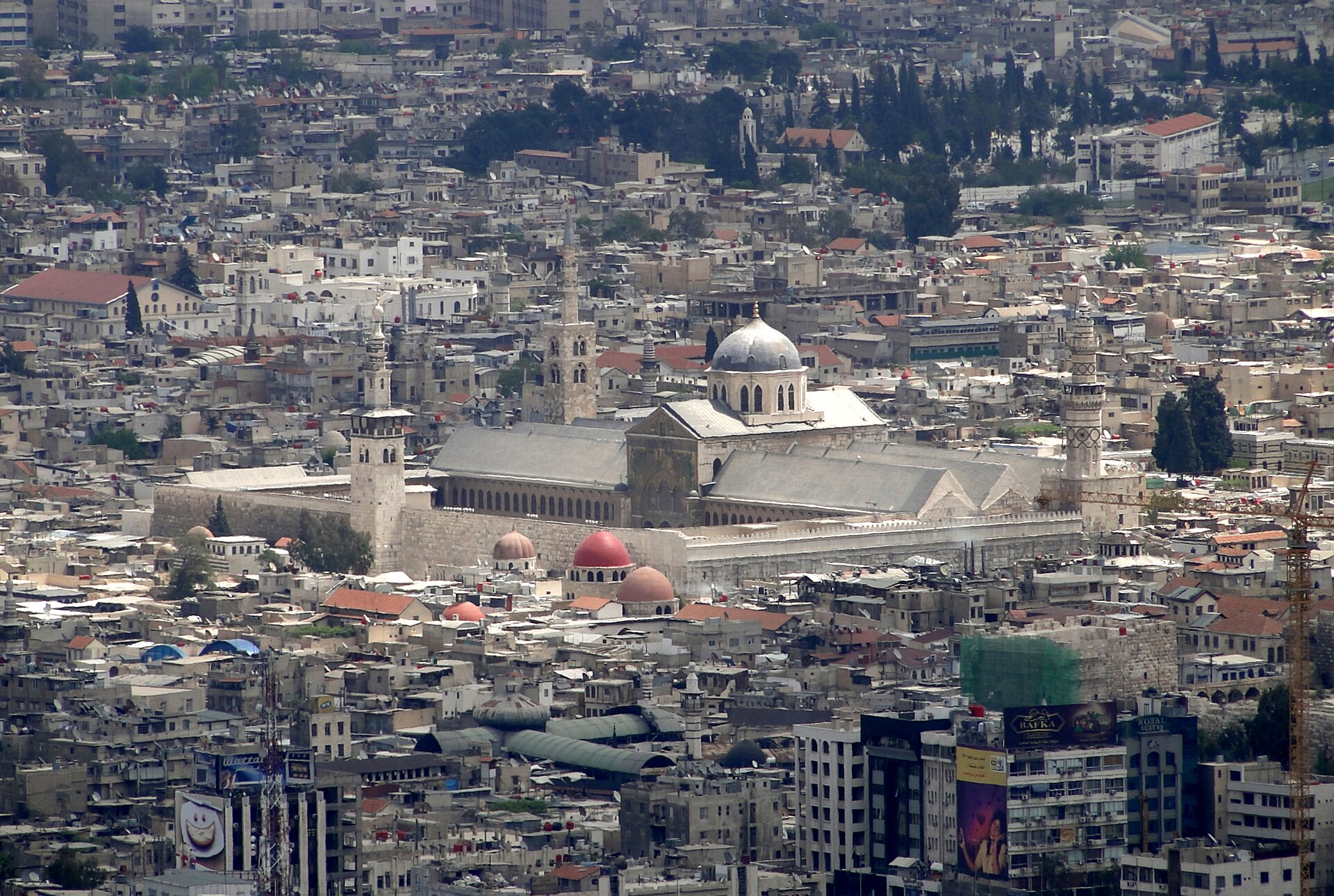 The Umayyad Mosque in Damascus, completed in 715 and one of the oldest and grandest mosques in the world. Built on a site sacred to earlier faiths, it stood at the heart of the first great Islamic empire ruled from the city.