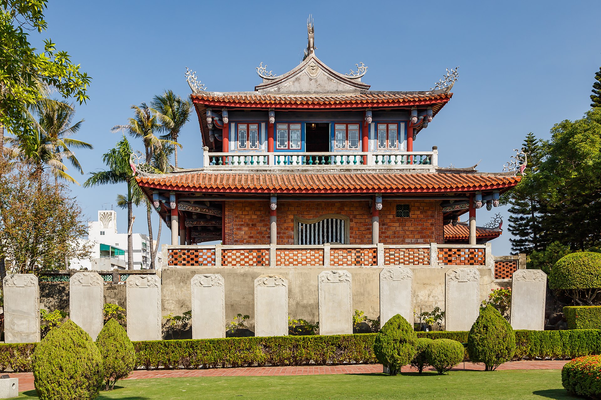 Fort Provintia in Tainan, the Dutch administrative centre. After Koxinga's victory it became the seat of his short-lived kingdom, before the Qing annexed the island in 1683 and governed it as part of Fujian province.