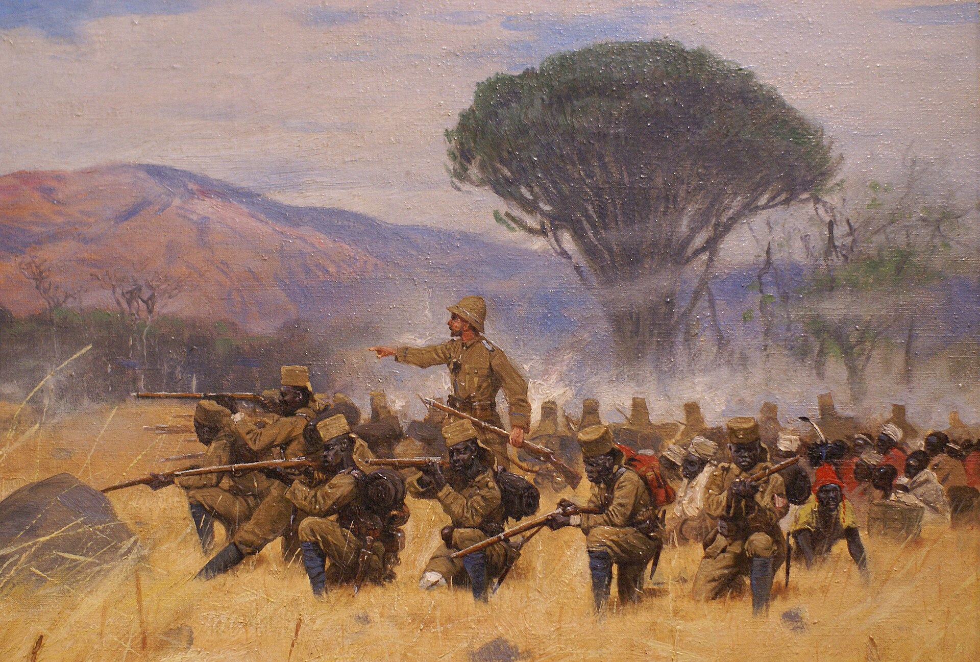 Fighting during the Maji Maji Rebellion, a major uprising against German colonial rule in the early 1900s. Credit: Wilhelm Kuhnert (Public domain).